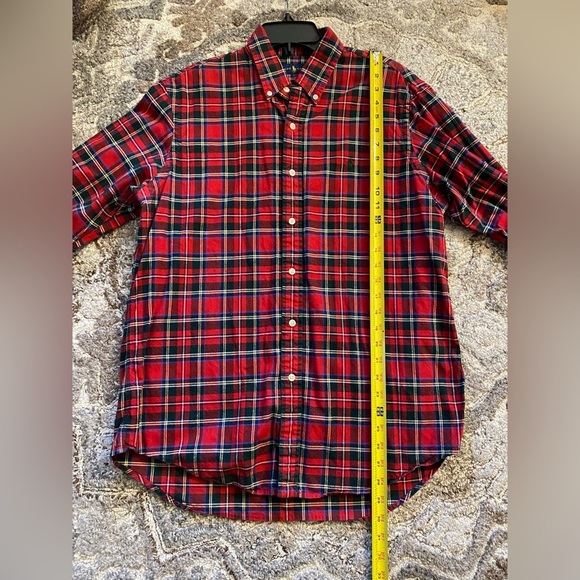 Ralph Lauren Plaid Cotton Button Down Mens Large Red Green Christmas Lumberjack - Picture 9 of 10